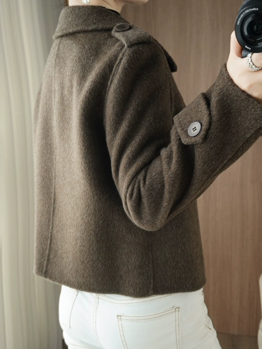 Двусторонний кашемировый короткий костюм, шерстяное пальто, 2025 года, подходит для подростков, увеличенная толщина