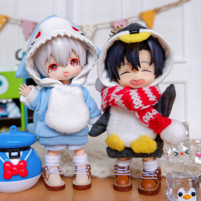 taobao agent OB11 baby shark and penguin sweater 12 points BJD doll clothing GSC body Body9 molly