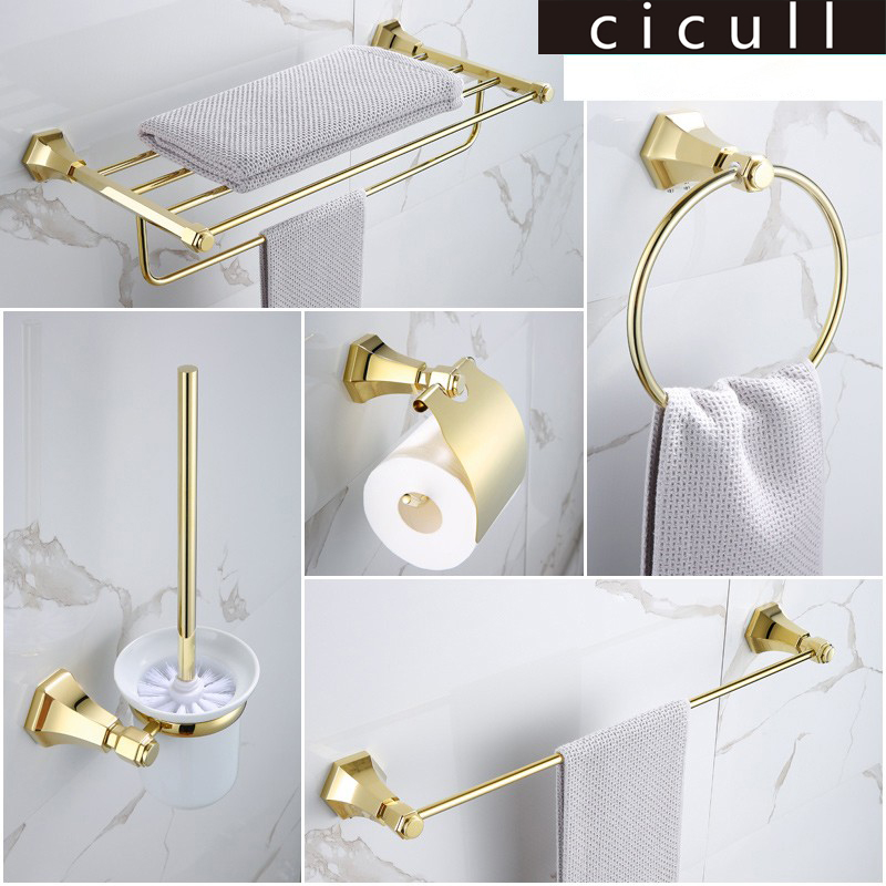Hans All Copper Gold Towel Rack Towel Rack All Copper European Style Set Bathroom Toilet Bathroom Hardware Pendant