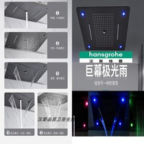 Hans Gya Aurora shower head black full copper double flying rain ceiling heathen thermostatic into wall shower shower head suit