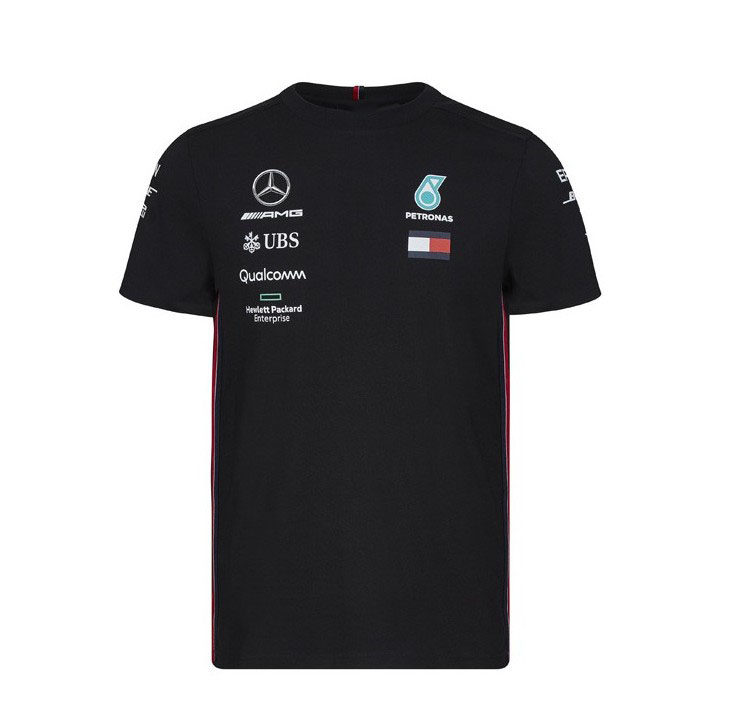 f12019 season racing suit short-sleeved t-shirt Hamilton Bottas team black national