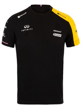 f12019 season race car suit round collar short sleeve t-shirt Holkenberg Riccardo Renault Fleet in black