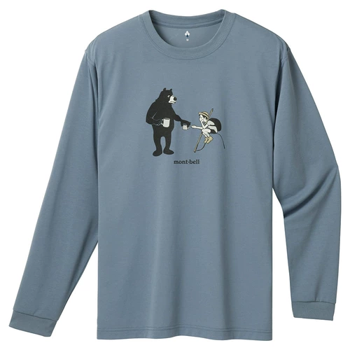 Япония прямая почтовая почта Montbell Wic думает, что друзья медведя печатают мужчины и женские длинные T -рубашки 1114769