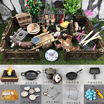 Mini kitchen small kitchenware real cooking Net Red real version of childrens farmyard full set of tableware reduced version cheap
