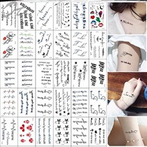 Trend face printing supplies letter tattoo on hand body face girl chest front instep boy sticker