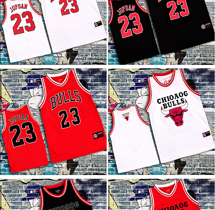 Bull 23 vest bóng rổ Châu Âu và Hoa Kỳ thương hiệu thủy triều đường phố hip hop lỏng lẻo nam và nữ đường phố áo vest bóng 	quần áo bóng rổ cho bé trai