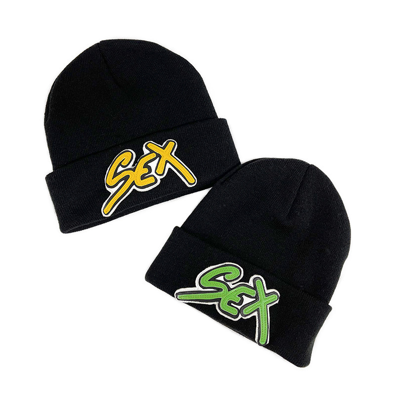 MKSZY winter independent SEX cold hat trend rap hip-hop alphabet wool hat knitted hat pile pile hat men and women