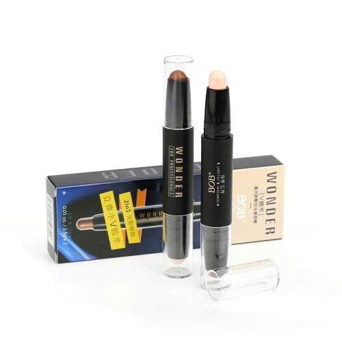 Double-head dual-use face-lifting highlighter stick repairing stick brightening concealer nose shadow pen shadow pen beginner three-dimensional lying silkworm pen