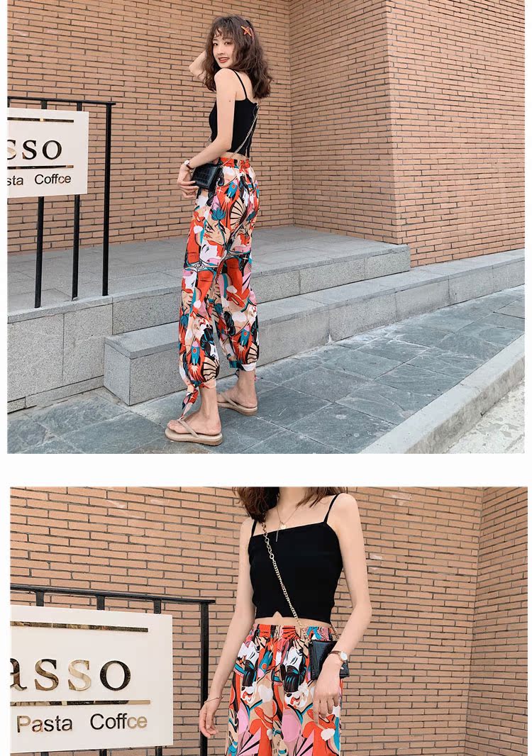 Phiên bản Hàn Quốc của quần voan nở nữ mùa hè chống nắng mỏng chống muỗi chín điểm rộng mỏng chân rộng dành cho người lớn chân váy hậu cung - Quần Harem quần jean nữ đẹp