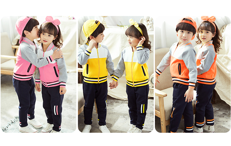 New cotton mẫu giáo giáo viên vườn quần áo mùa xuân và mùa thu trẻ em của lớp thể thao phù hợp với quần áo trường tiểu học Tiếng Anh đồng phục tùy chỉnh đồng phục trường học