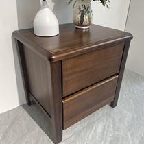 Modern minimalist home bedroom ebony wood bedside table solid wood drawer bedside cabinet storage cabinet storage Chinese style