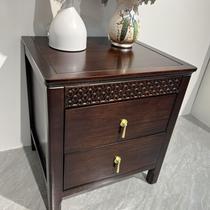 New Chinese style solid wood bedside table black gold light luxury simple modern bedside bedside cabinet home bedroom storage cabinet