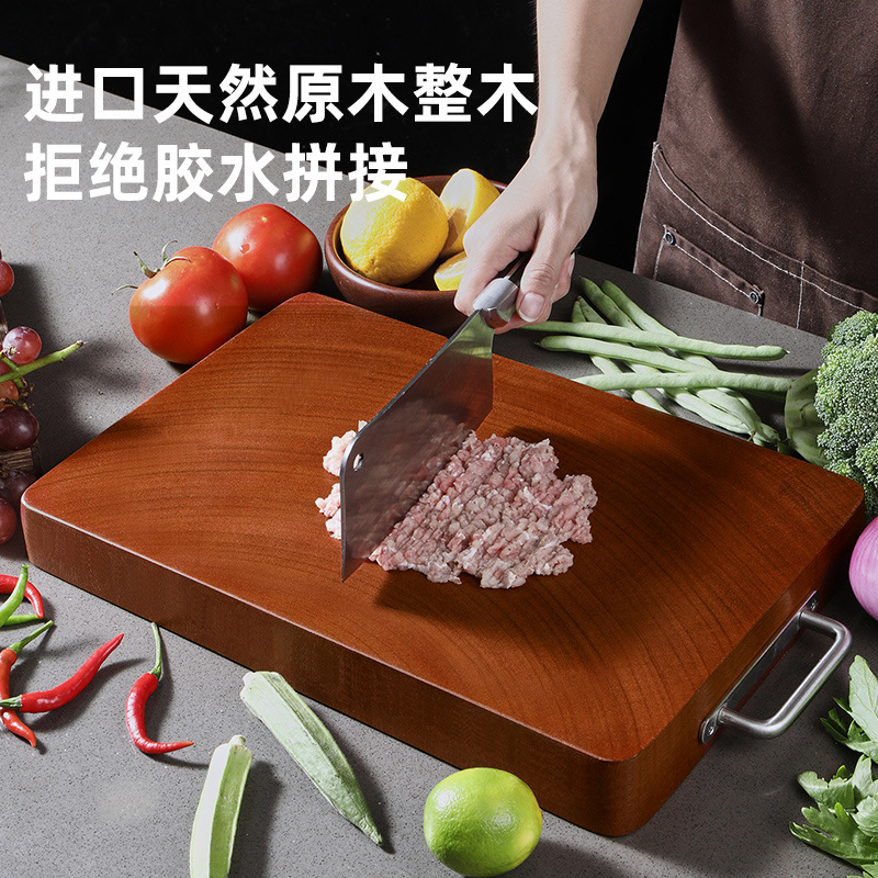 Vietnam red iron wood chopping block anti-cracking and mildew-proof cutting board solid wood domestic cut vegetable plate kitchen whole wood knife make up case board