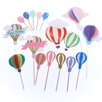 New Birthday Cake Inserts Cake Paper Balloon Cake insert Loving Pentagram Hot Air Balloon