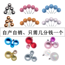 Cake Decoration Foam Round Ball Iron Wire Inserts plug-in gold silver Decorative Balls Golden small round ball swinging pieces