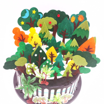 Christmas tree coconut tree birthday cake plug-in sweet decoration baking card Cash Cow Castle Mushroom House