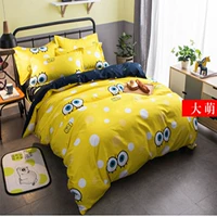 Trẻ em phim hoạt hình SpongeBob giường bốn phòng ngủ, ba mảnh vải chăn 1.2m dễ thương - Bộ đồ giường bốn mảnh bộ ga gối everon