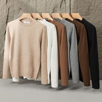 Round neck pullover sweater korean style casual lazy style knitted sweater men's solid color top autumn warm base shirt Round neck pullover sweater korean style casual lazy style knitted sweater men's solid color top autumn warm base shirt
