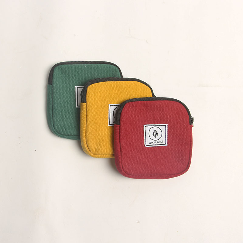 Zero Wallet Square Canvas Zero Money Bag Carry-on Bag Handcrafted Cloth Art Small Bag Student Little Fresh