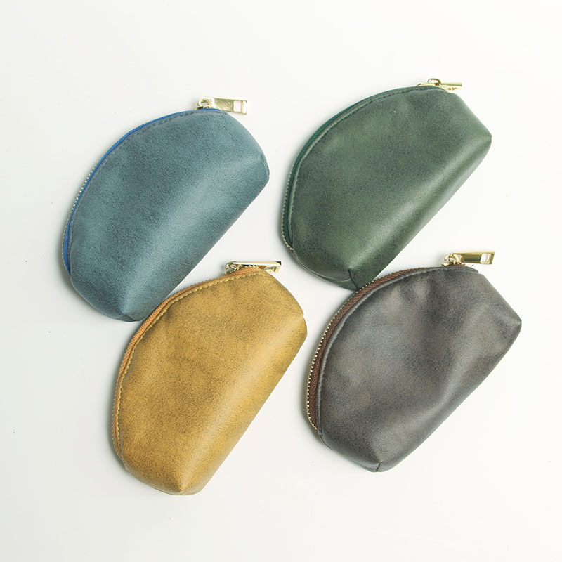 Creative Artisanal Pure Color Mini Zero Wallet Minimalist Coin Pull Chain Tech Cloth Bag Small Wallet Headphones To Contain Youth
