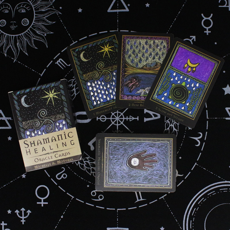 Shamanic Healing Oracle Cards shaman with healing encyclical card delivery bag table cloth