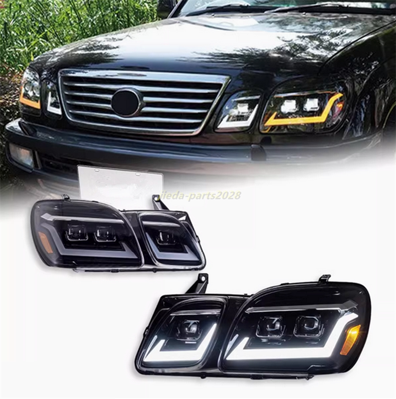 For Lexus LX470 LED DRL Left + Right Headlights Projector Assembly