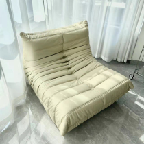 Fur Caterpillar Sofa Single Bedroom Nordic Leather Art Tatami Terrace Milbalcony Sloppy Head Layer Real Leather Sofa Recliner Togo