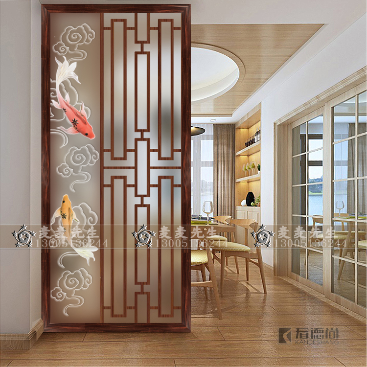 Home Chinese decorative creative art screen living room dining room frosted tempered glass partition entry porch lattice