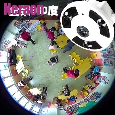 Manufacturer Goods Source Panorama 360 Degrees Wired Internet Surveillance Camera Fish Eye Camera Night-vision High-definition Wide-angle