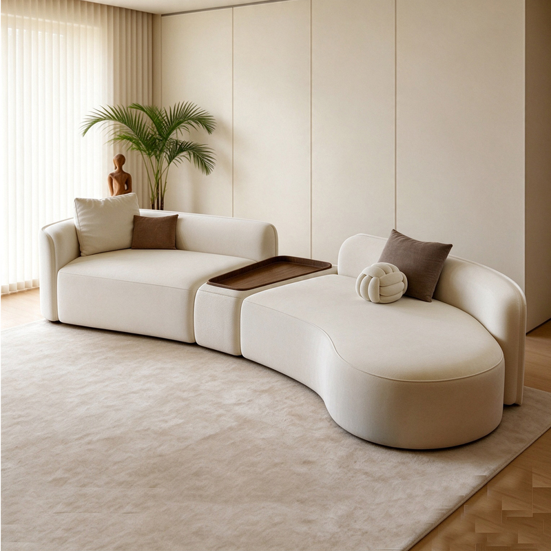 Curved Moon Sofa for Small Apartments, Creative and Unique Design for Beauty Salons, Offices, Hotel Lobbies, and Reception Areas Curved Moon Sofa for Small Apartments, Creative and Unique Design for Beauty Salons, Offices, Hotel Lobbies, and Reception Areas