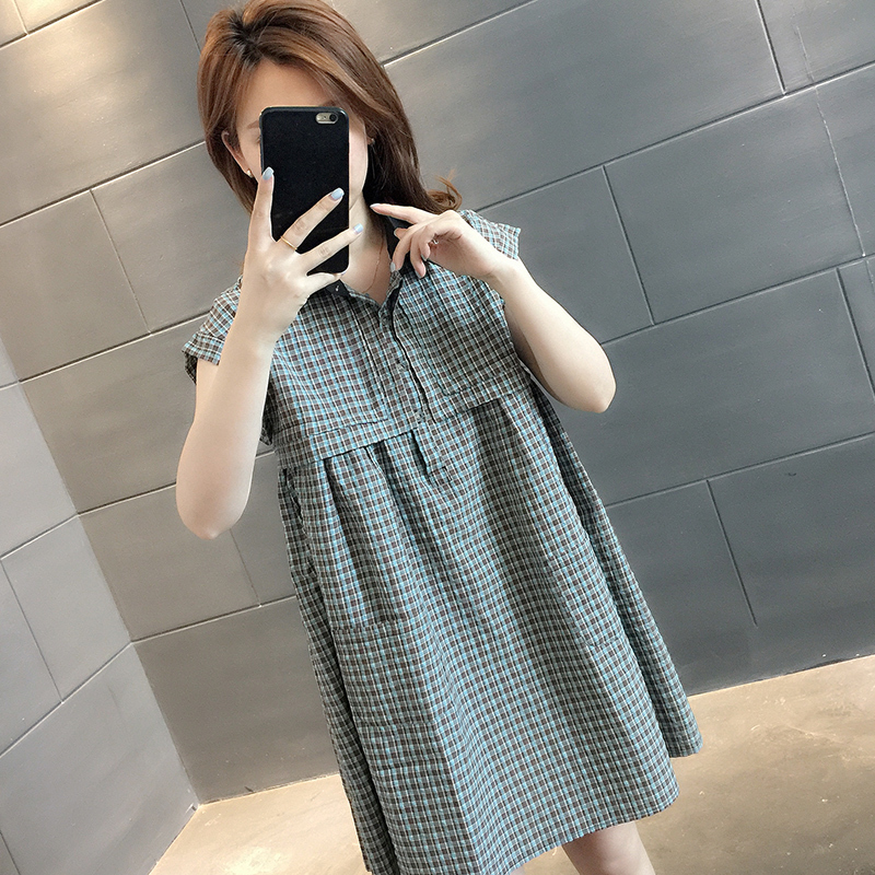 Plaid Style Shirt Dress, Fashionable, Slimming, Concealing, Suitable for Petite Figures, Casual, High-End, Exquisite, for Slightly Chubby Figures, Covers the Belly