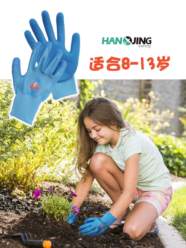 bao tay làm vườn Hangjing trẻ em làm vườn găng tay cao su hamster thỏ chống cắn chống trầy xước bắt biển ngoài trời chống thấm nước nội trợ găng tay bảo vệ găng tay làm vườn có móng bao tay lam vuon