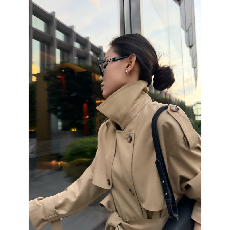 5Werkwen High-Waisted Heroine Style Slim Trench Coat Classic Lapel Mid-Length Over-The-Knee Elegant Trench Coat Jacket 5Werkwen High-Waisted Heroine Style Slim Trench Coat Classic Lapel Mid-Length Over-The-Knee Elegant Trench Coat Jacket