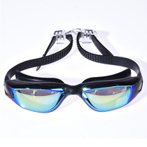  Anti-fog high-definition goggles colorful electroplated earplugs Flat high-definition waterproof large frame goggles unisex