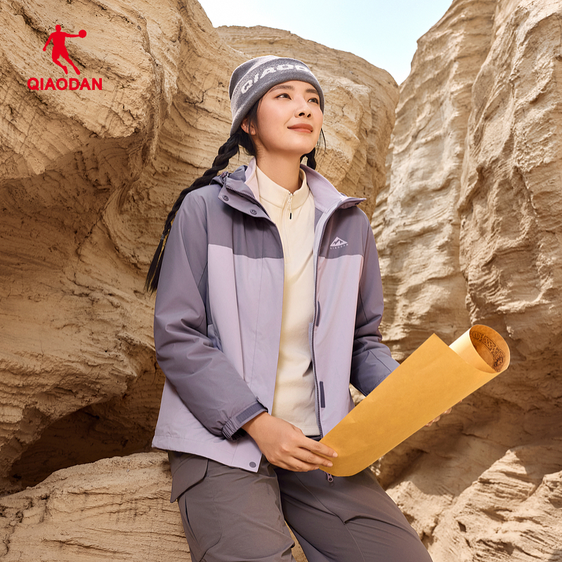 Jordan 2026 Winter Women's Qdffd2264214 Windbreaker Three-In-One Detachable Outdoor Windproof Jacket with Hood and Warmth Jordan 2026 Winter Women's Qdffd2264214 Windbreaker Three-In-One Detachable Outdoor Windproof Jacket with Hood and Warmth
