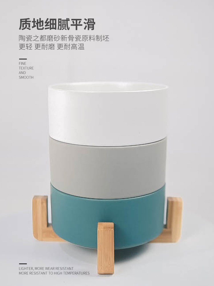 Bát gốm bát con chó bát mèo bát gạo công suất lớn bát cơm nước bát thức ăn cho mèo bát đĩa đựng thức ăn cho mèo - Cat / Dog hàng ngày Neccessities 	bát ăn đôi cho mèo	