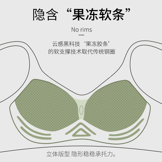 Seamless underwear for women with small breasts, summer thin, breast-retracting, anti-sagging, back-beautiful, no-wire soft support bra