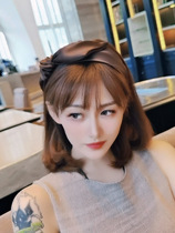 Large bow high end hair hoop 2021 big round face suitable for summer thin hair card Korean version pressure hair wide edge headband