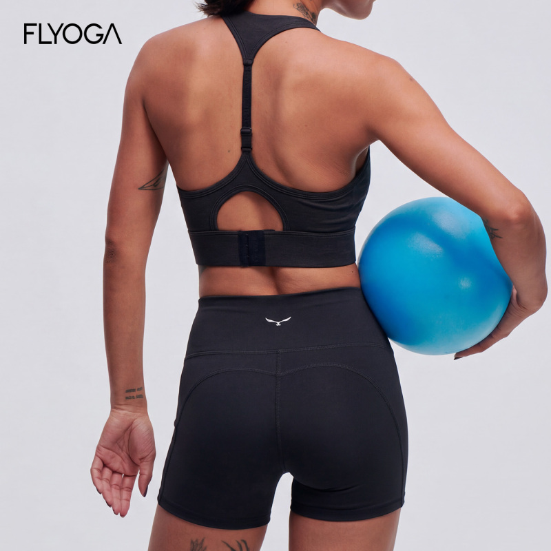 Flyoga Peach Butt Yoga Shorts Summer Thin Hip-Lifting Pilates Three-Point Sports American Fitness Pants for Women