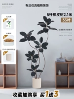 5-полюсное каучуковое дерево, 2,1 метра, 33 листа, черный + бежевый горшок из полипропилена (возможна доставка SF Express)