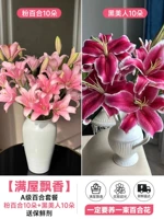 Премиум-пакет лилий [10 розовых лилий + 10 черных красавиц] бесплатный консервант.