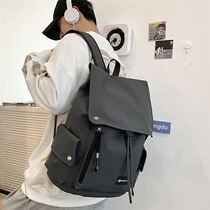 Middle school schoolbag male junior high school students fashion trend campus female black backpack domineering ins cool street trend