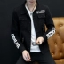 Xuân nam thu đông 2018 mới áo khoác denim cá tính Hàn Quốc xu hướng áo khoác mỏng mỏng đẹp trai - Cao bồi