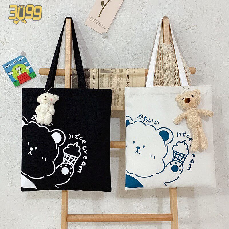 Tote bag strong and durable cram school net red student carrying book bag boy canvas hand carrying large capacity and durable