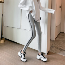 (Spot) vertical stripes wear leggings women early autumn 2021 New elastic sweatpants