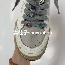 Big white custom 22 new hand-painted graffiti rhinestone buckle small dirty shoes round head lace-up inner height casual retro dirty shoes