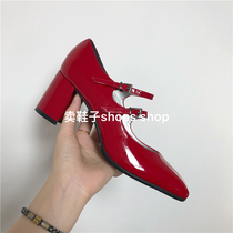 Selling shoes) carel Mary Jane alice classic French elegant retro two straps thick heel medium high heel shoes