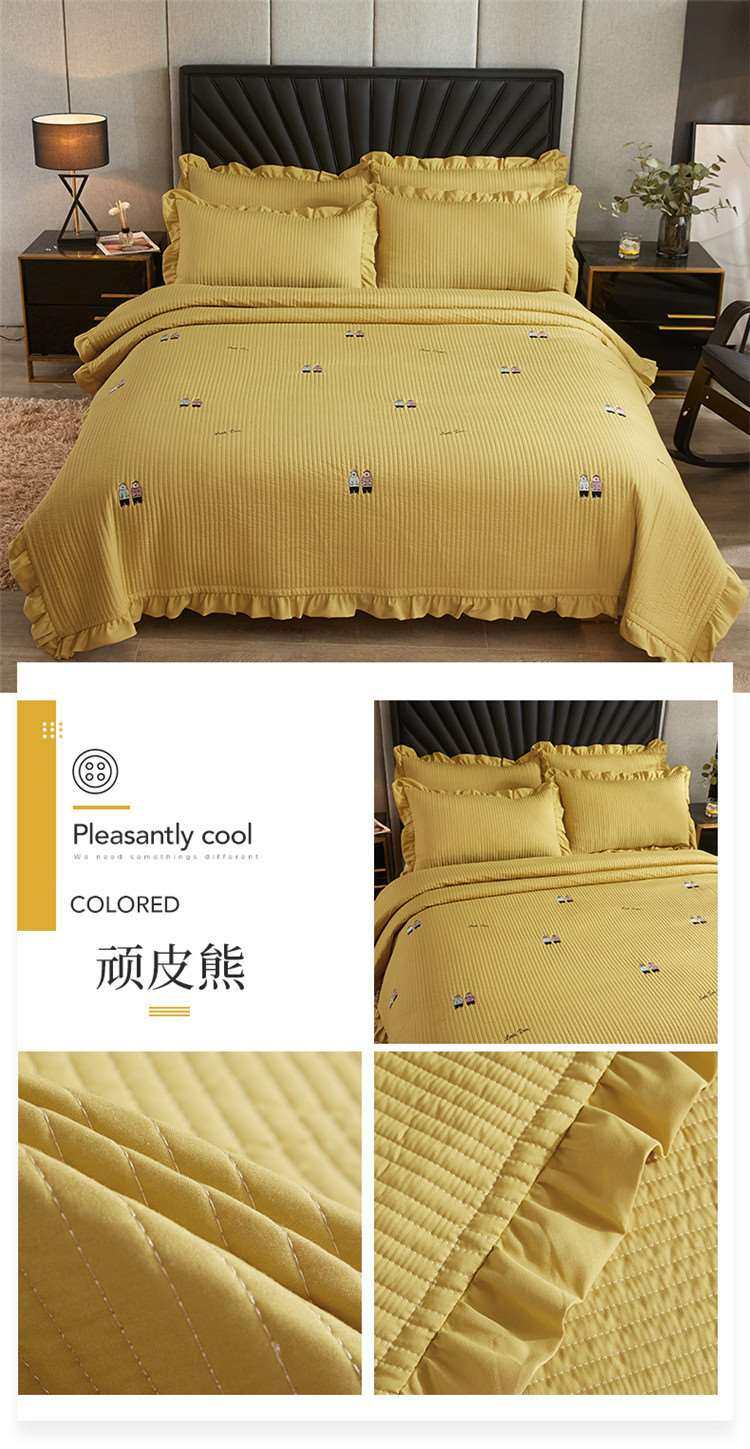 Bed cover onepiece sanding doublesided cotton quilted sheet