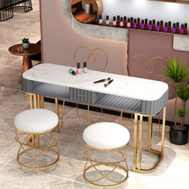 Beauty nail shop net red marble nail table single double three nail table and chair set nail table
