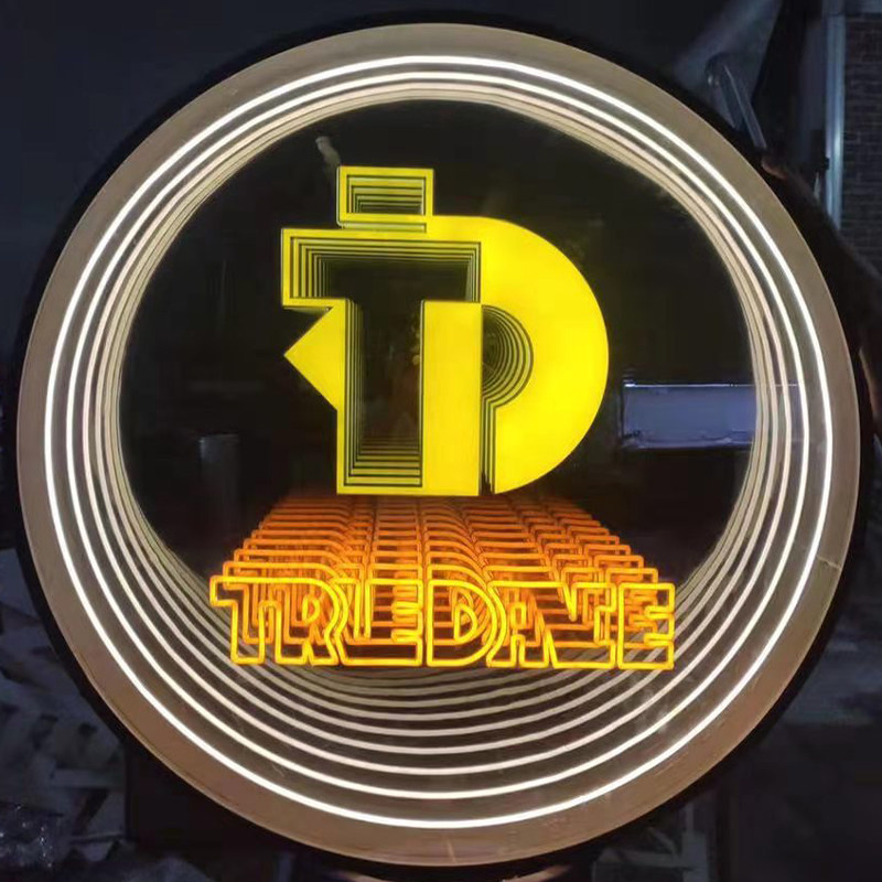 Light box abyss word INS mille-feuille mirror flexible neon advertising sign LED simple modern bar net red shape